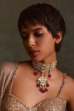 Pearl and jadau Necklace