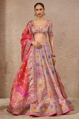 Hand-embroidered Mirror Work Lehenga