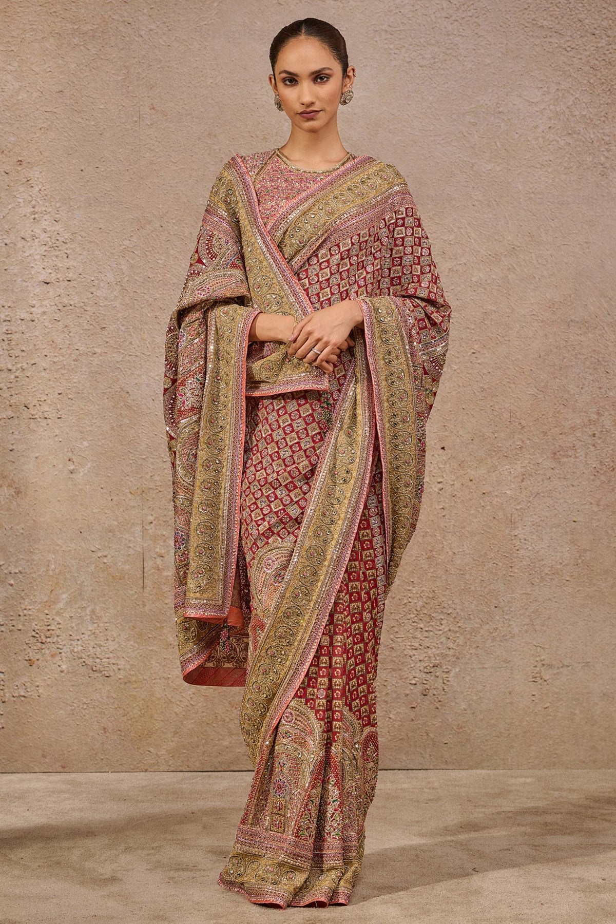 Timeless Navratna Bejewelled Saree - Only Saree