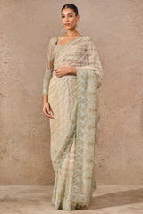 Hand-Embroidered Resham & Sequin Saree