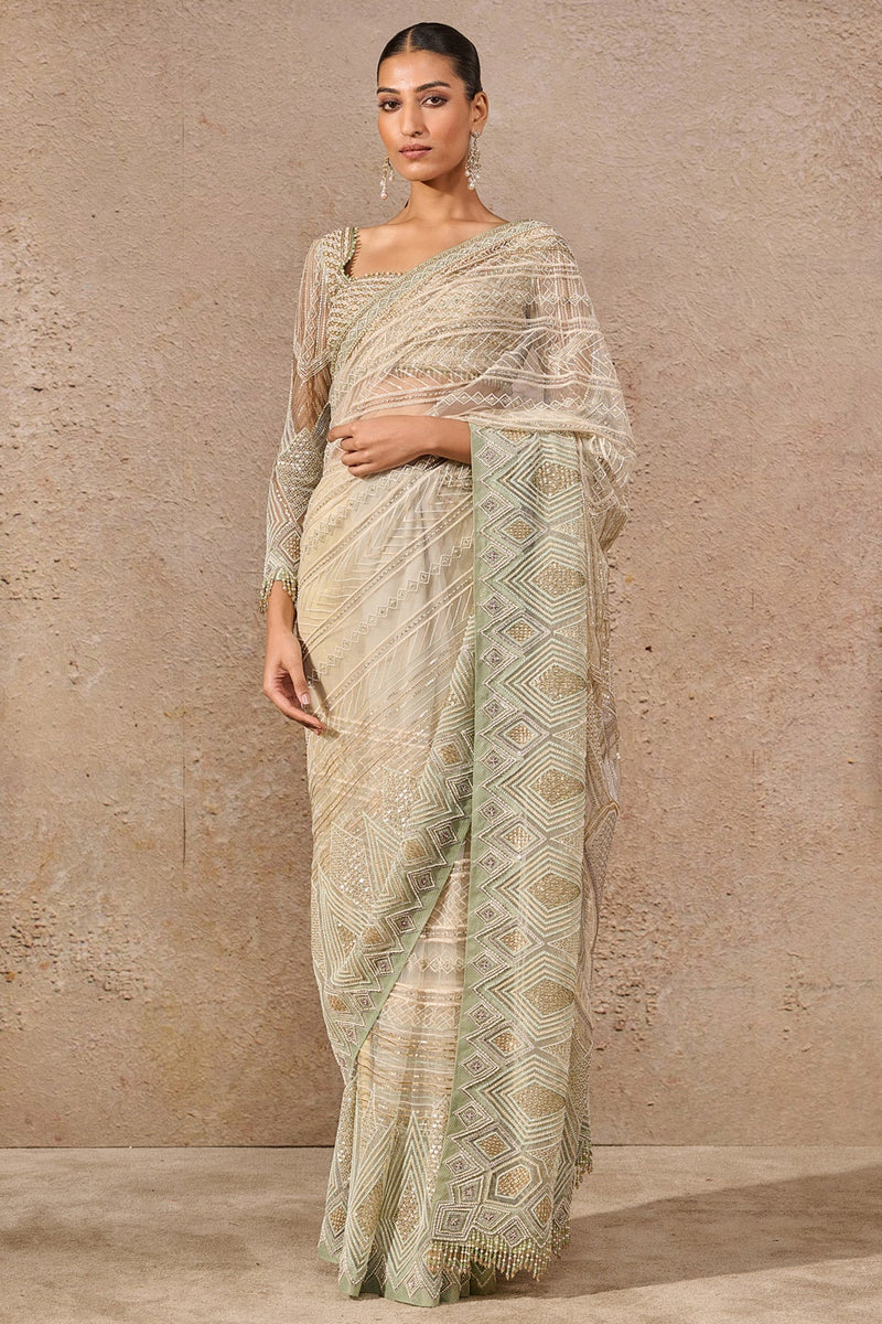 Hand-Embroidered Resham & Sequin Saree