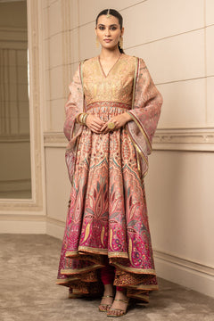 Printed Anarkali, Churidar, and Scarf