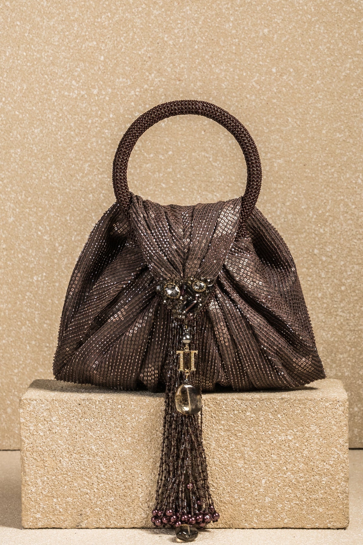Hand Embroidered Soft Potli With Long Tassel