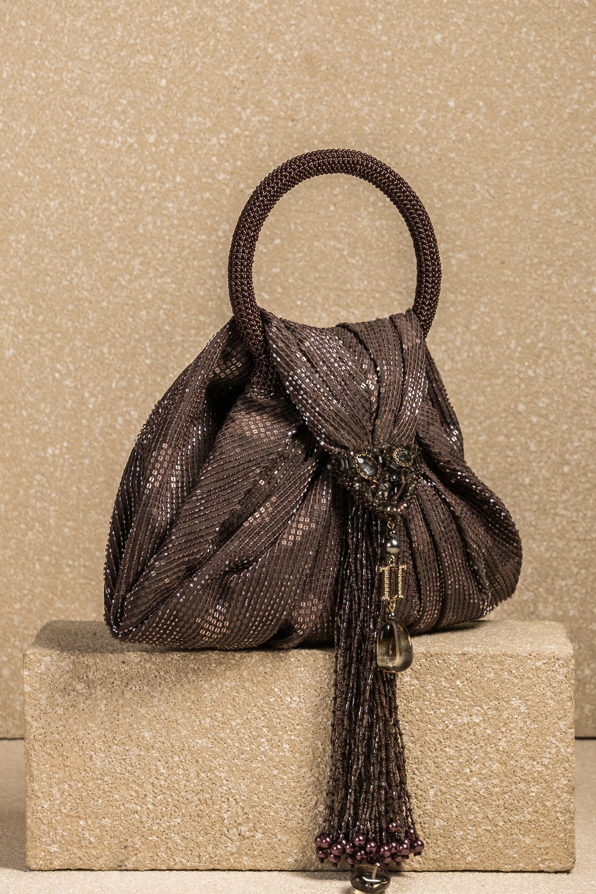 Hand Embroidered Soft Potli With Long Tassel
