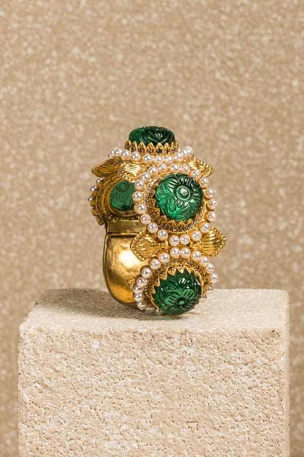 Carved Cabochon French Bangle