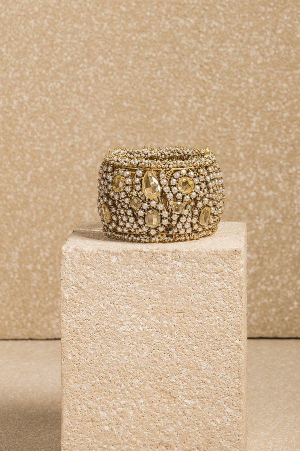 Pearl And Crystal Cuff