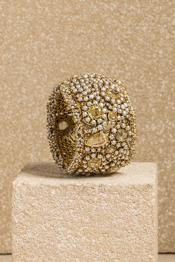 Pearl And Crystal Cuff