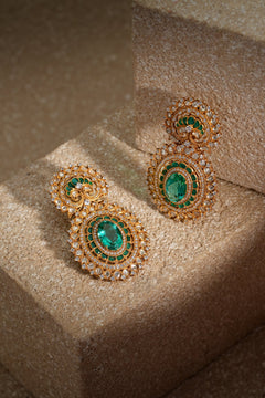 Lotus Emerald Earring