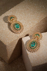 Lotus Emerald Earring