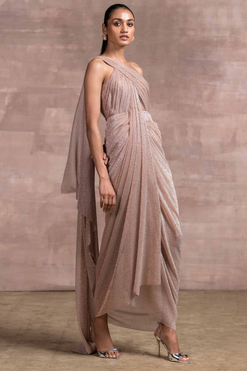 One-Shoulder Draped Jersey Dress