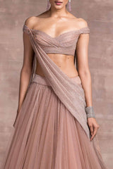 Novelty Foil Crinkle And Tulle Lehenga