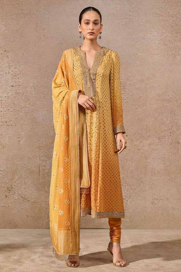 Ombre mukaish kalidar suit set