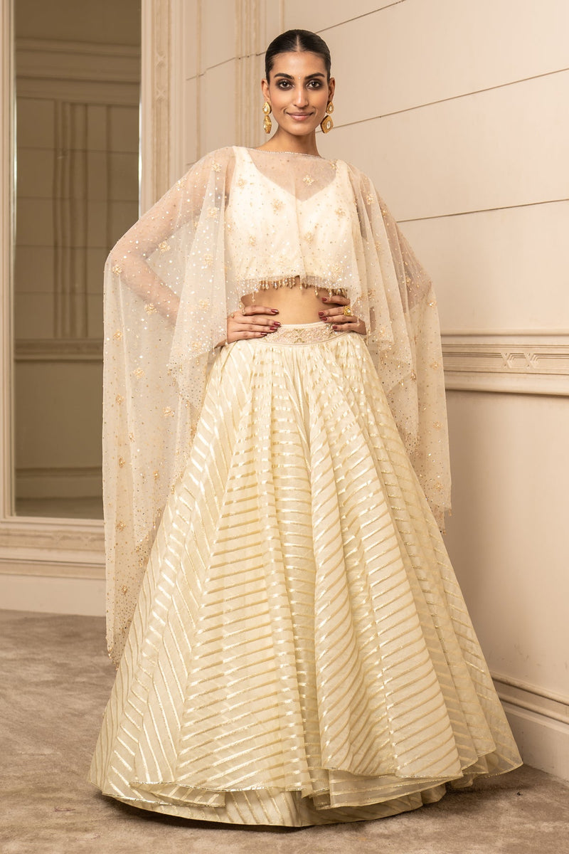 Cascade Lehenga, Blouse, and Cape