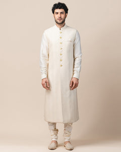 Textured Sleeveless Sherwani