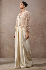 Hand-Embroidered Floral Cape
