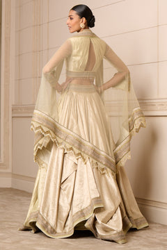 Lehenga, Blouse, Drape, And Dupatta