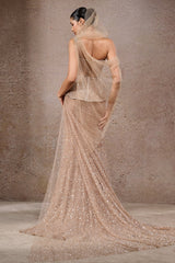 Crystal & Sequin Embroidered Lehenga Saree