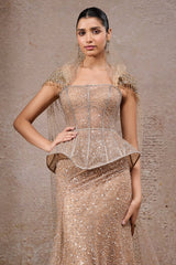 Crystal & Sequin Embroidered Lehenga Saree