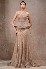 Crystal & Sequin Embroidered Lehenga Saree