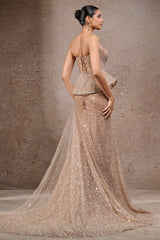 Crystal & Sequin Embroidered Lehenga Saree