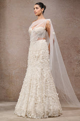 Pearl Embroidered Lehenga Saree