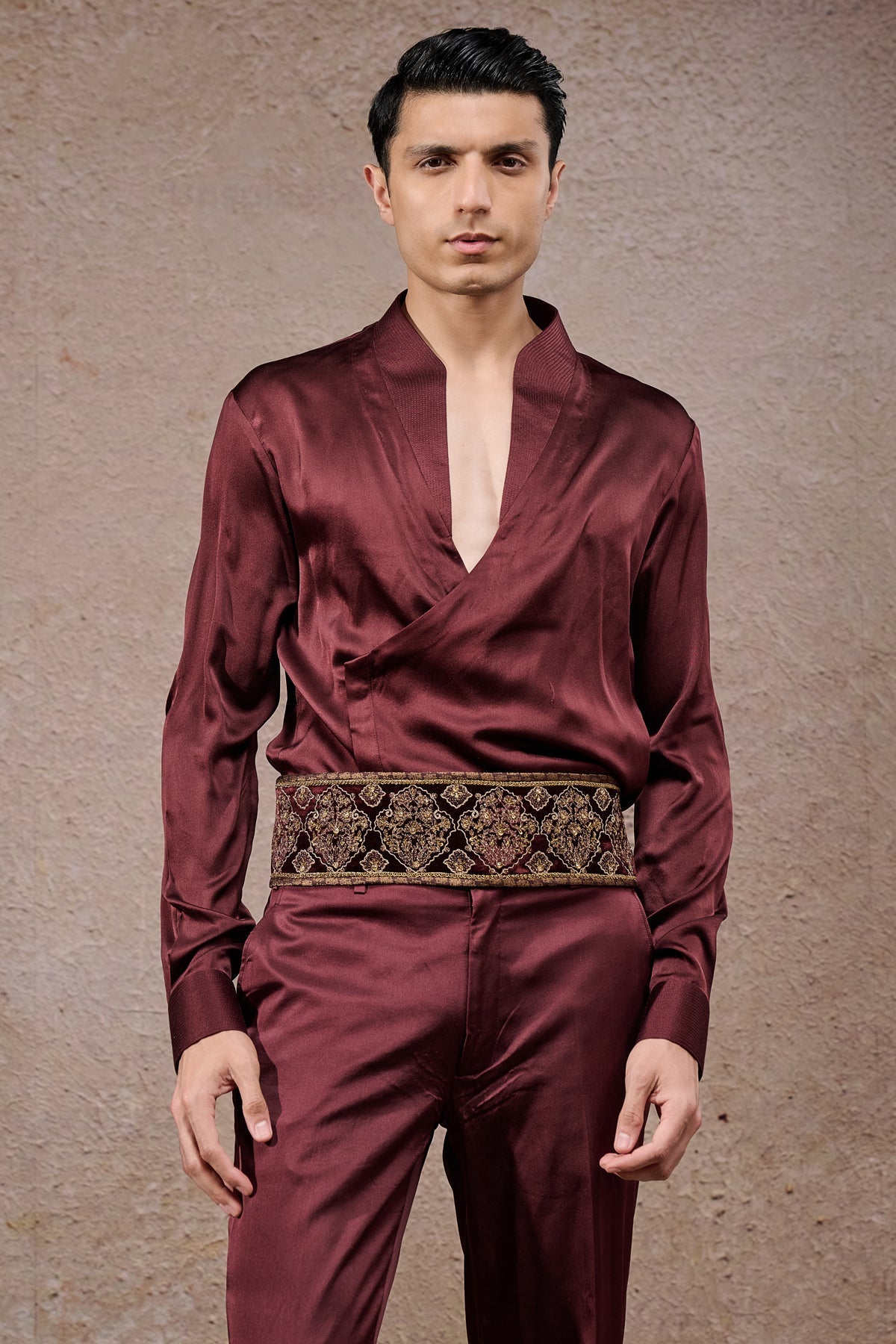 Antique Zardozi Velvet Bandhgala Set