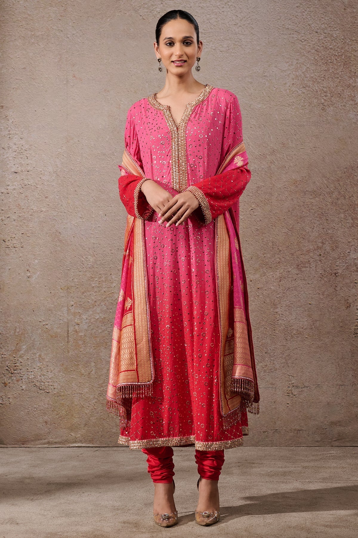 Languid Summer Ombre Mukaish Kalidar Suit