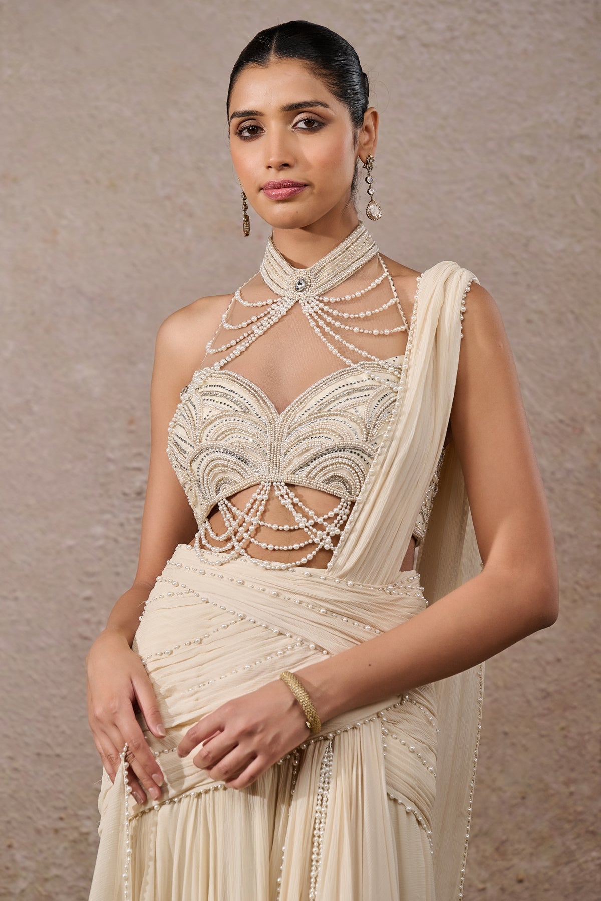 Languid Summer Ombre Pearl Concept Saree