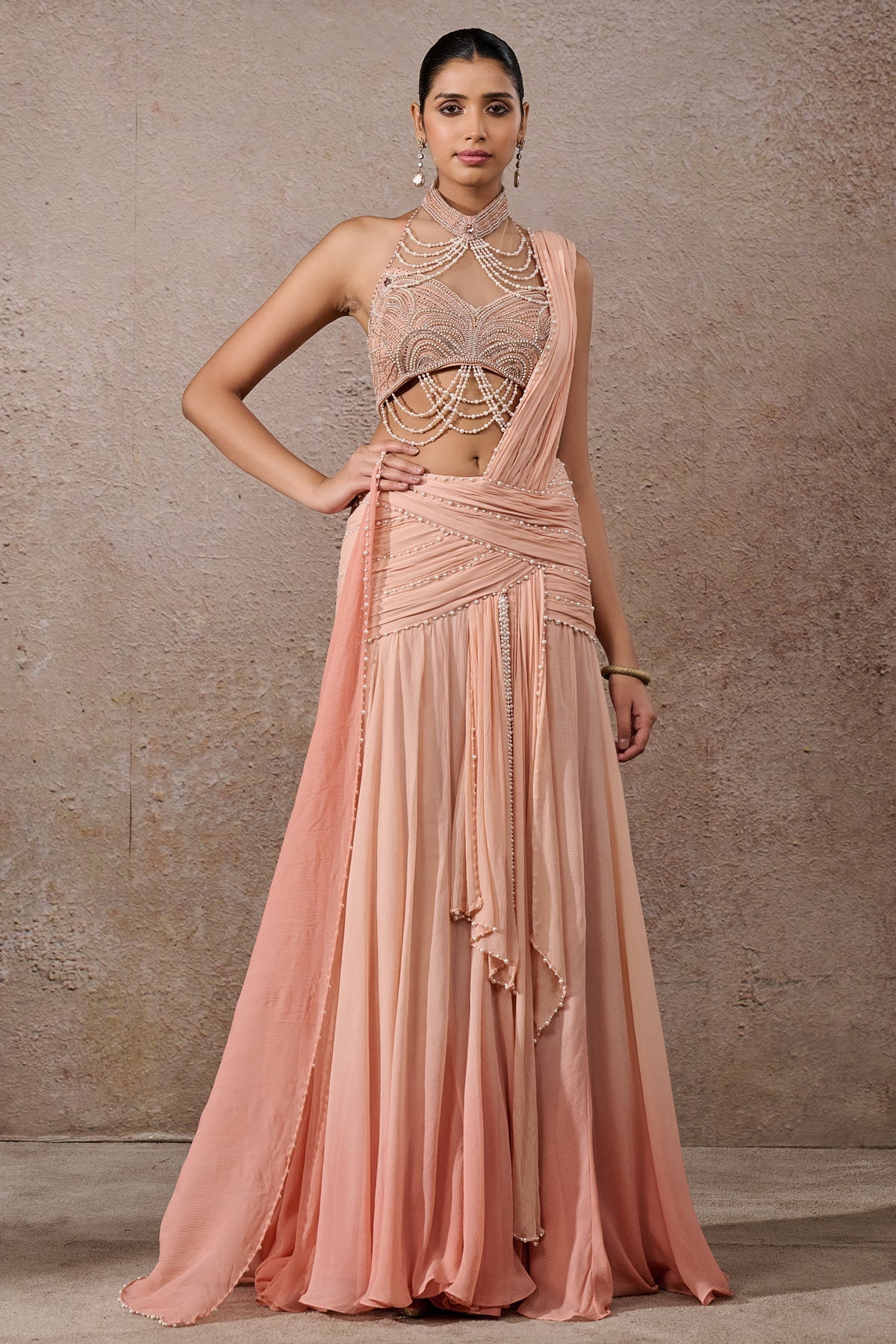 Languid Summer Ombre Pearl Concept Saree