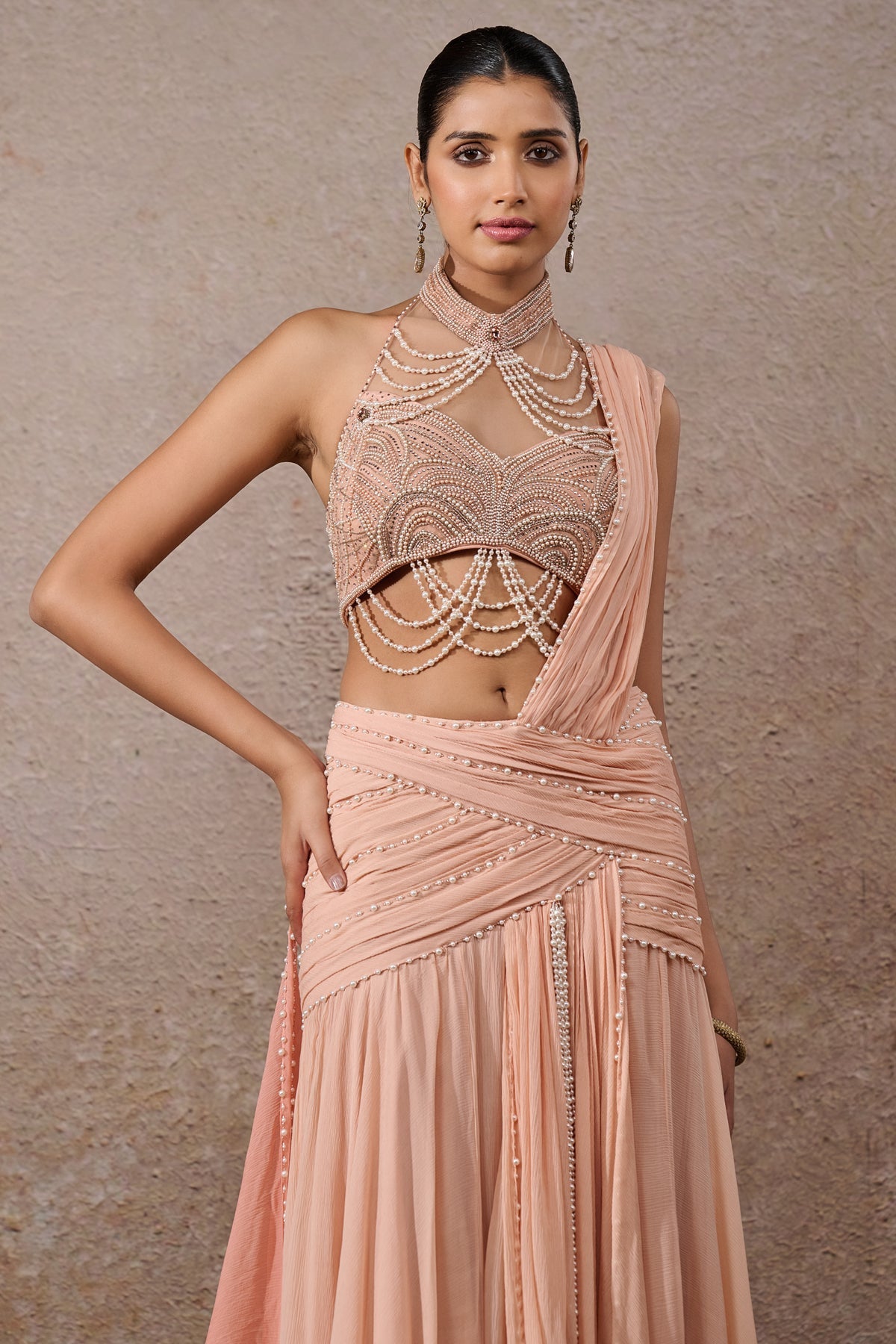 Languid Summer Ombre Pearl Concept Saree