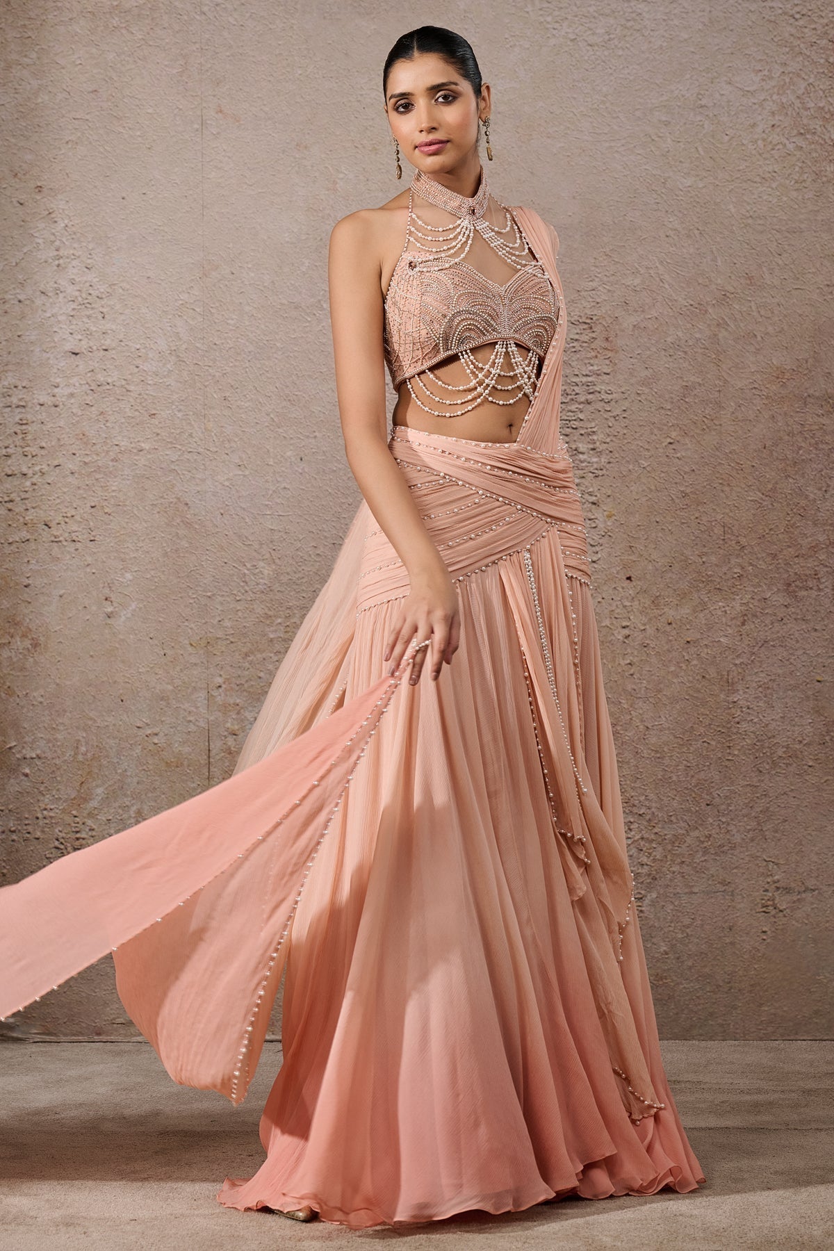 Languid Summer Ombre Pearl Concept Saree