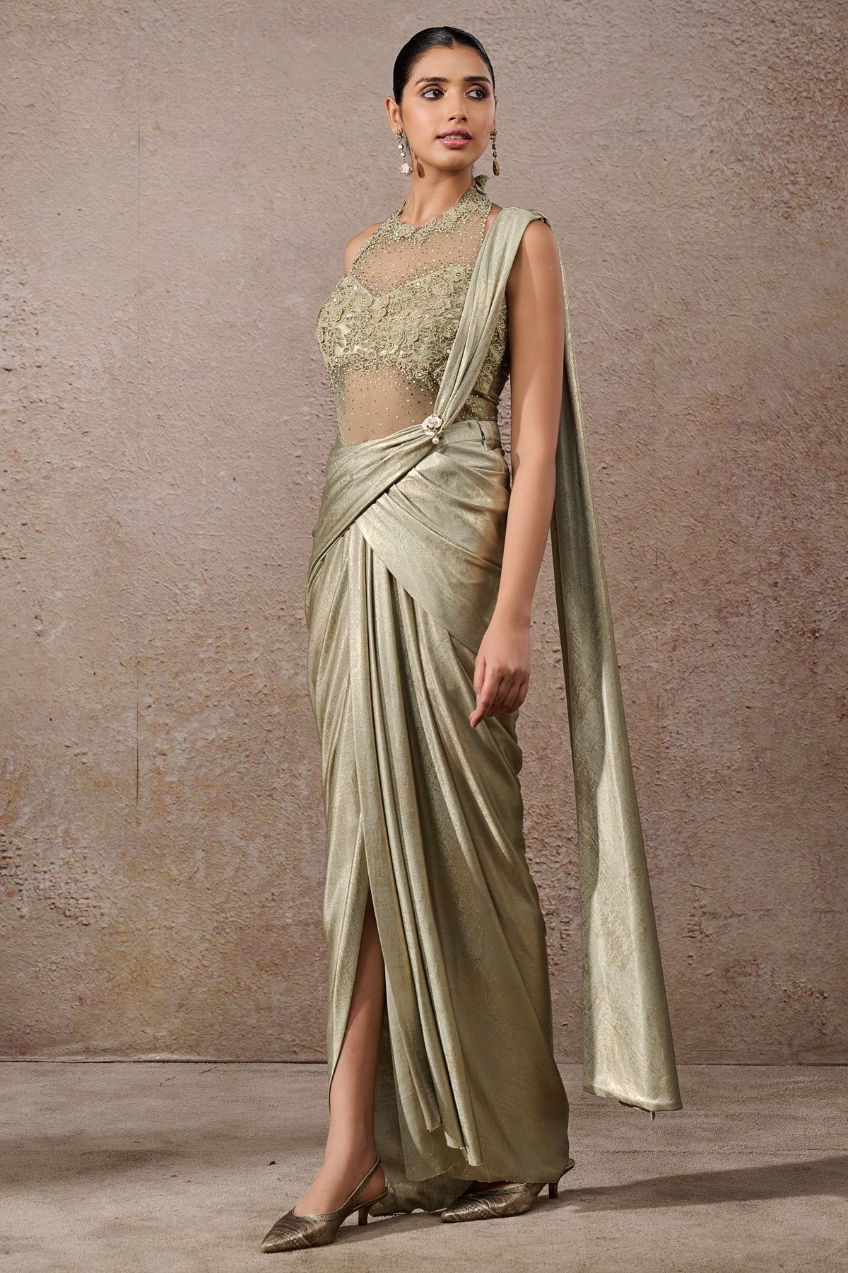 Languid Summer Foil Jersey Concept Saree