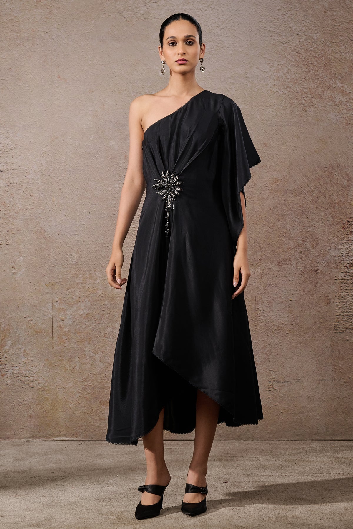 Languid Summer One Shoulder Draped Dress