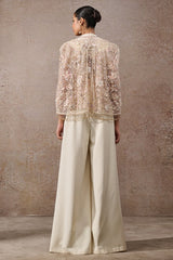 Hand-Embroidered Floral Cape