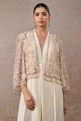 Hand-Embroidered Floral Cape