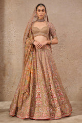 Floral Motif Aari Bridal Lehenga