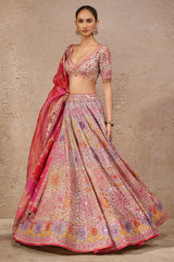 Hand-embroidered Mirror Work Lehenga