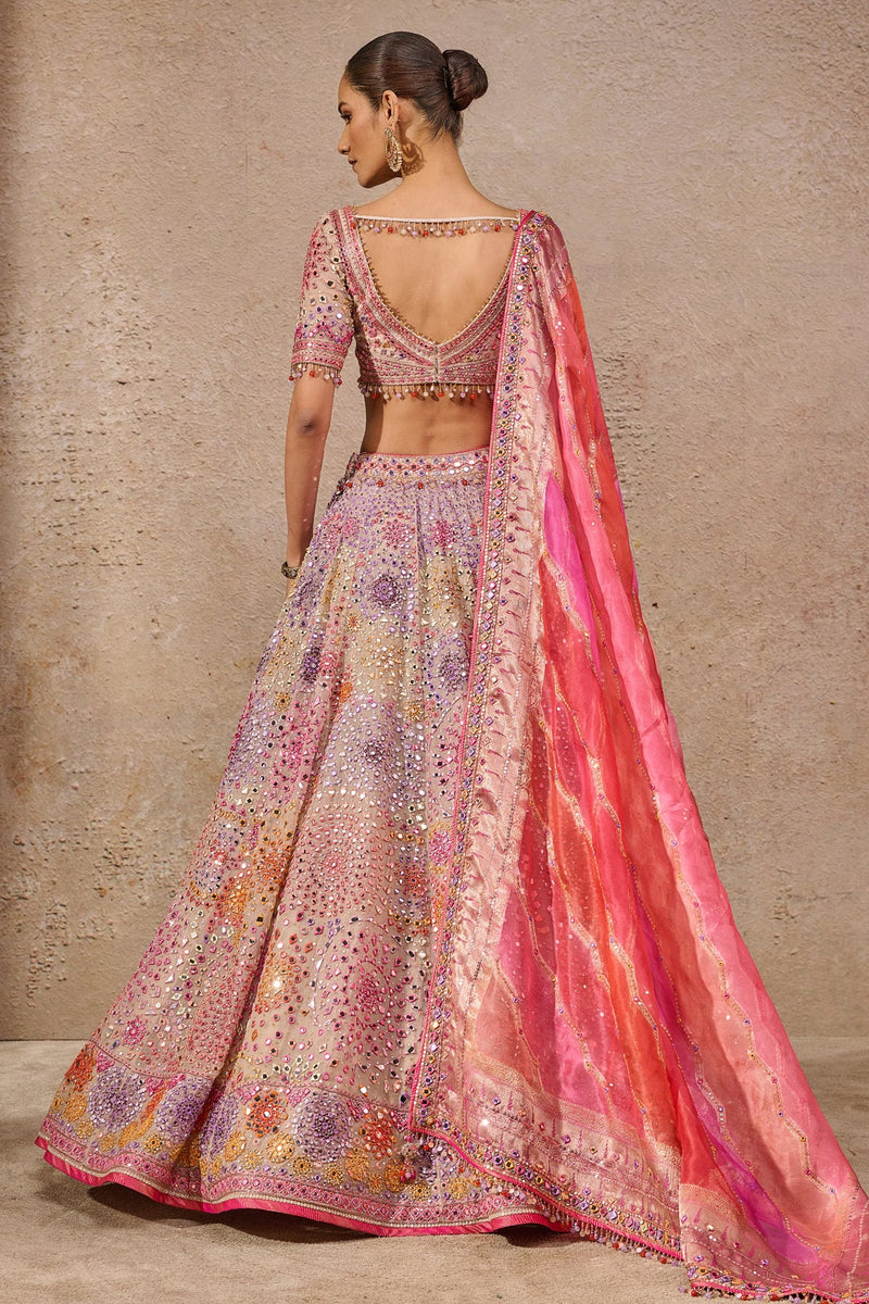 Hand-embroidered Mirror Work Lehenga