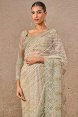Hand-Embroidered Resham & Sequin Saree