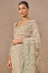 Hand-Embroidered Resham & Sequin Saree