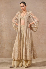 Resham Embroidered Jacket and Lace Pants Co-ord Set