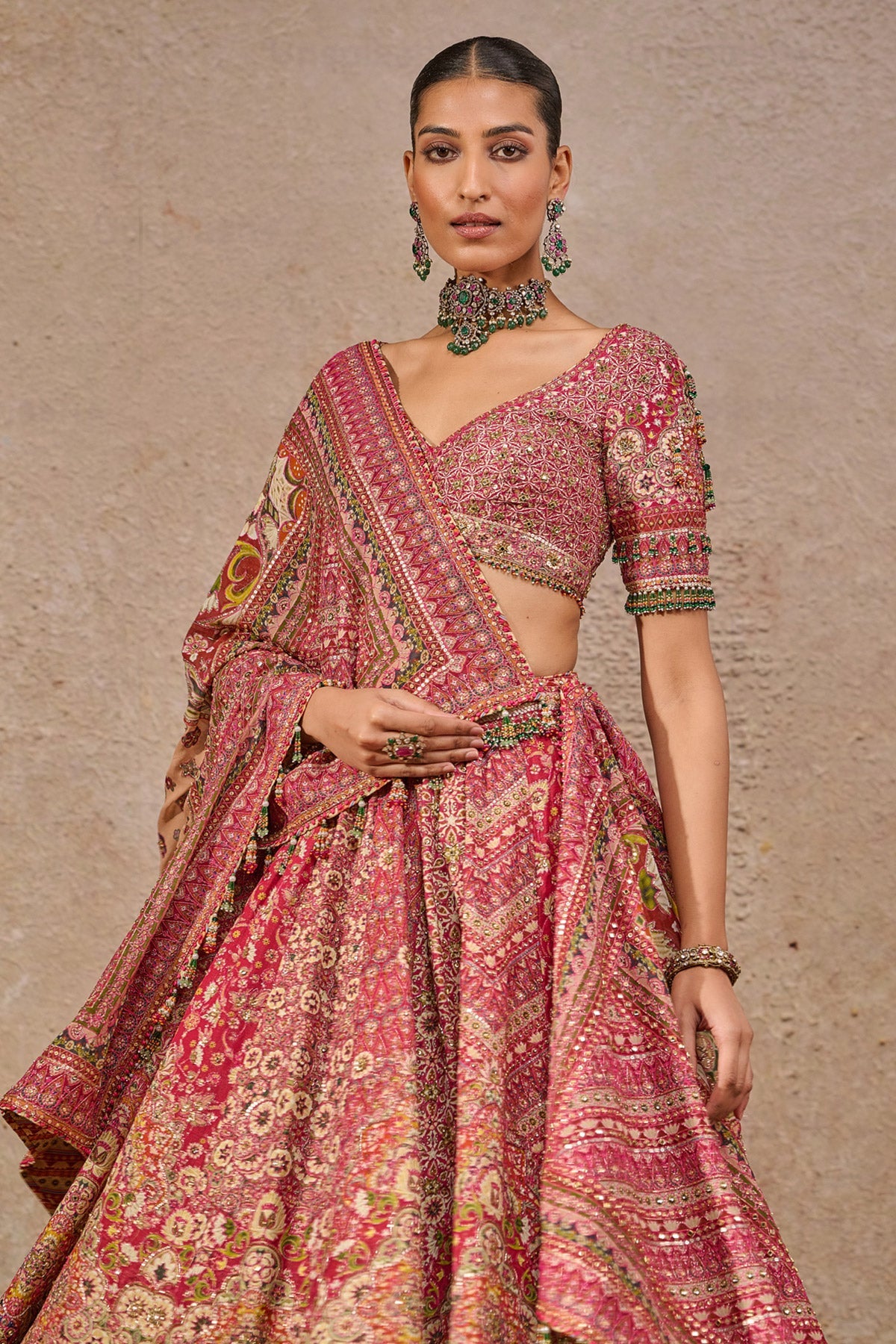 Kashida Embroidered Bridal Lehenga