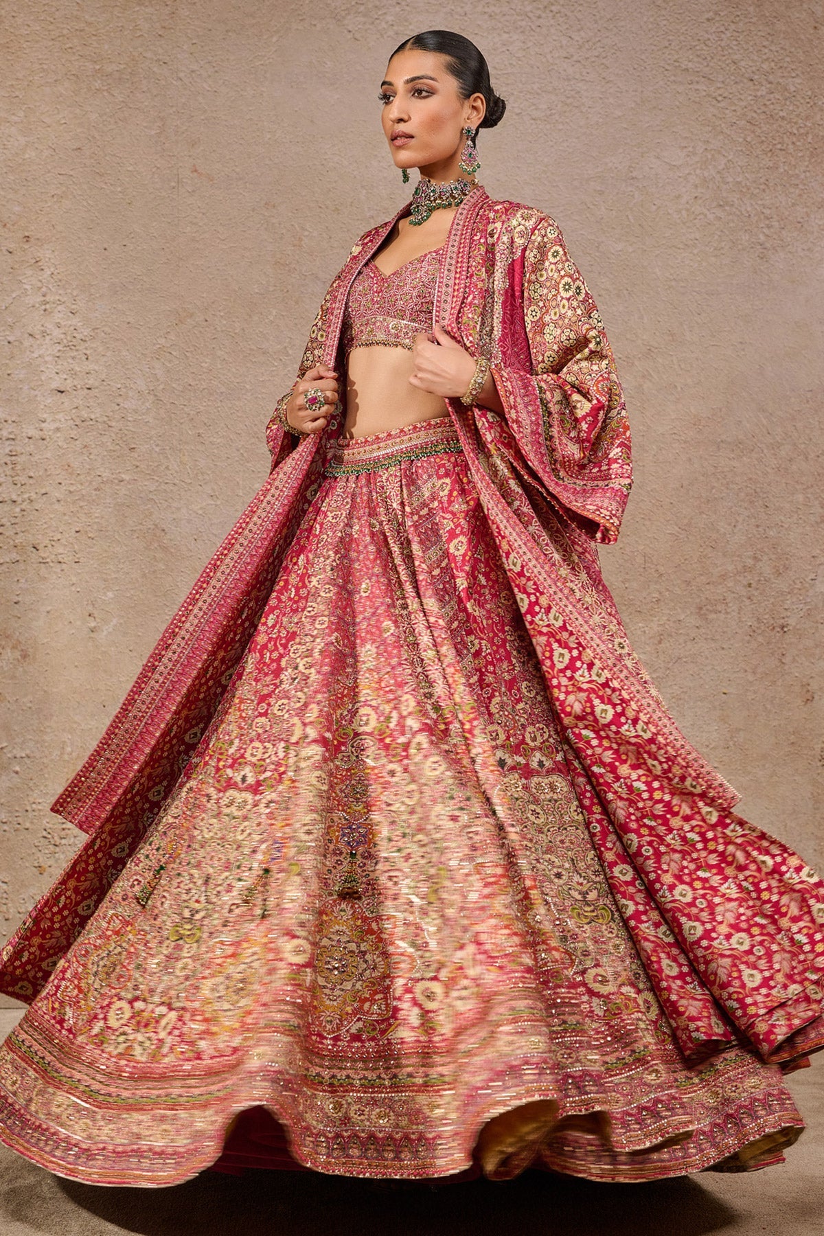Kashida Embroidered Bridal Lehenga