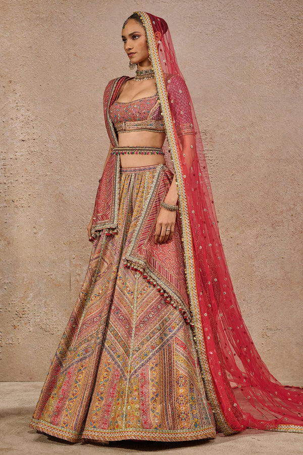 Kashida Hand-embroidered bridal lehenga