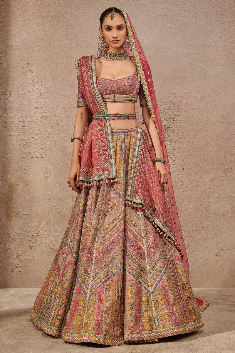 Kashida Hand-embroidered bridal lehenga