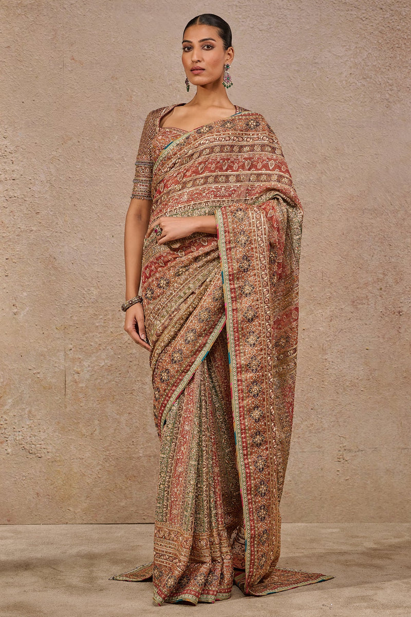 Kashida Hand-Embroidered Saree