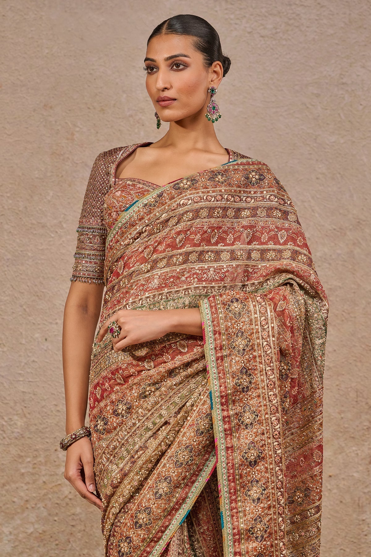 Kashida Hand Embroidered Saree