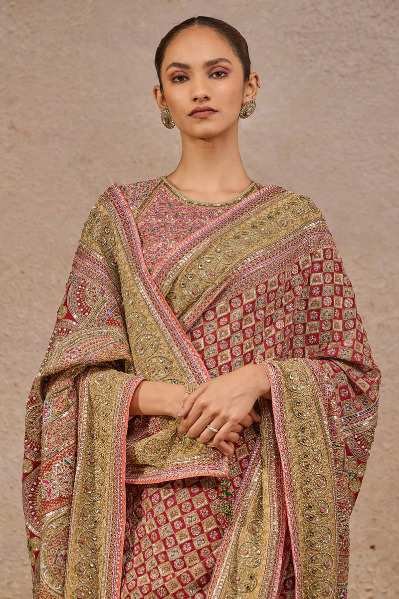 Navratna bejewelled saree