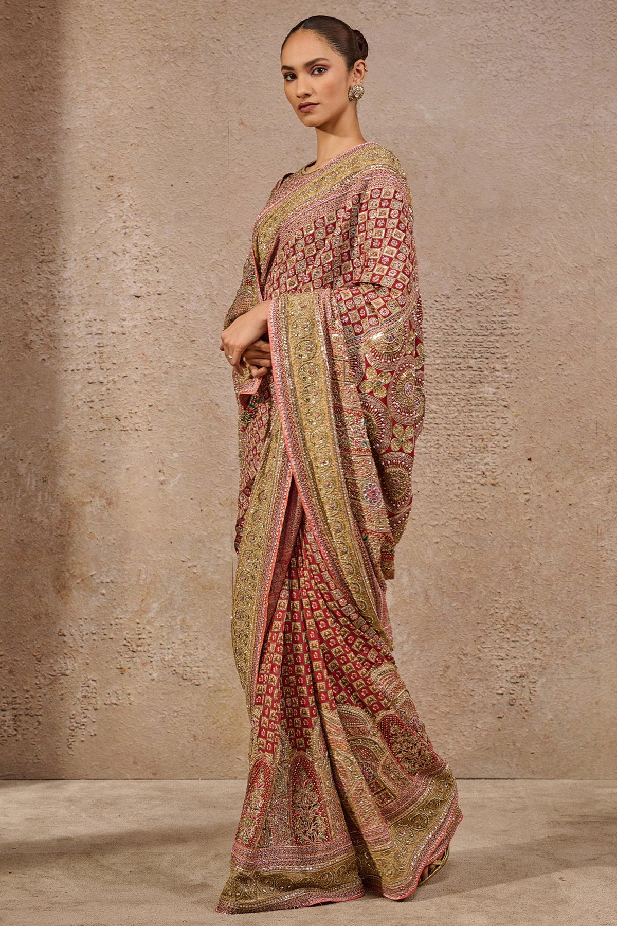 Timeless Navratna Bejewelled Saree - Only Saree