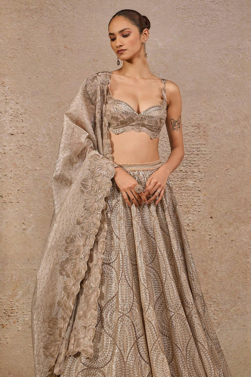 sequin-embroidered lehenga